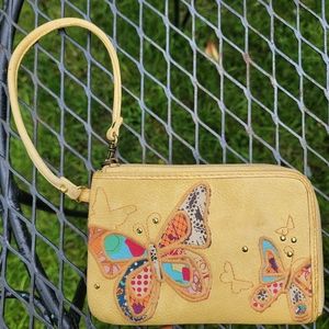Fossil Leather Butterfly 🦋 Wristlet Wallet